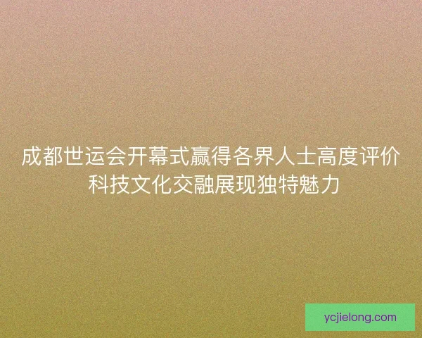 成都世运会开幕式赢得各界人士高度评价 科技文化交融展现独特魅力