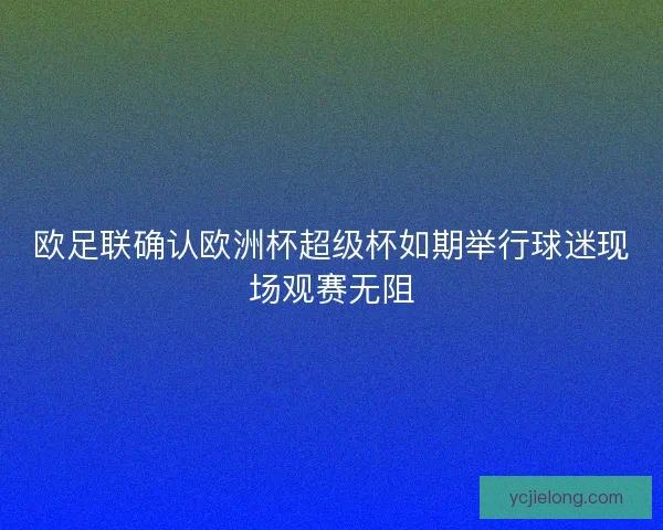 欧足联确认欧洲杯超级杯如期举行球迷现场观赛无阻