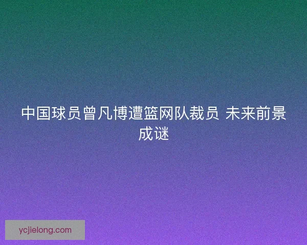 中国球员曾凡博遭篮网队裁员 未来前景成谜