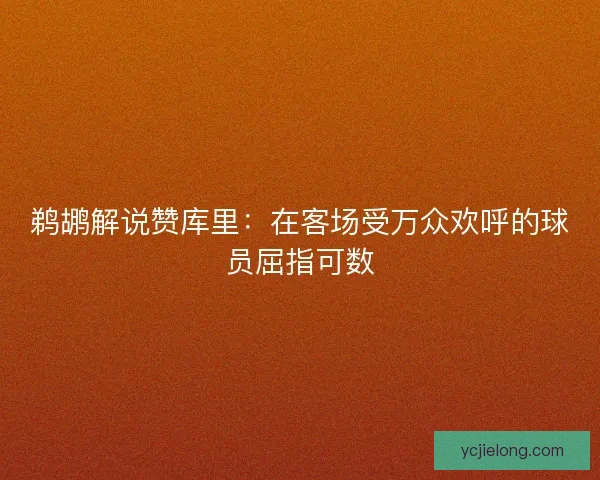 鹈鹕解说赞库里：在客场受万众欢呼的球员屈指可数